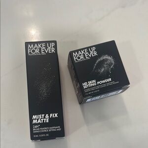 Makeup Forever Black Setting Powder and Spray